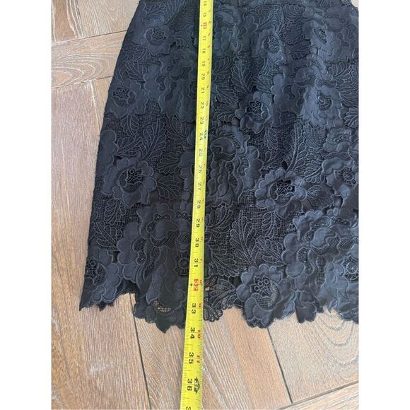 Badgley Mischka Black Lace Off The Shoulder Mini Dress Size 4 - Picture 9 of 10